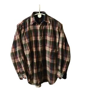 Ivy Crew Classics Men’s M Plaid Button-Down Shirt 100% Cotton Flannel